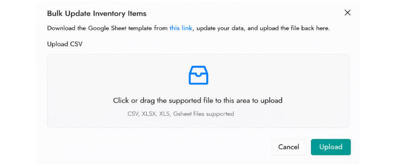 Inventory management screenshots